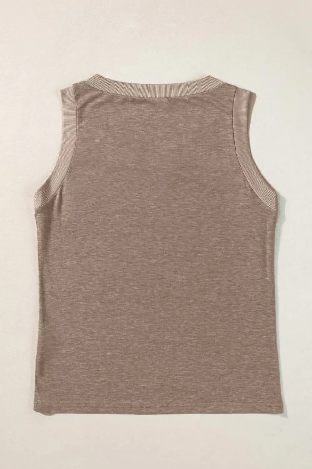 Best Dear-Lover Ribbed V Neck Tank Simply Taupe