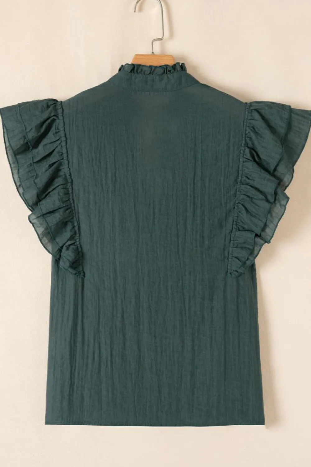 Online Dear-Lover Frilled V Neck Ruffled Cap Sleeve Blouse Skobeloff