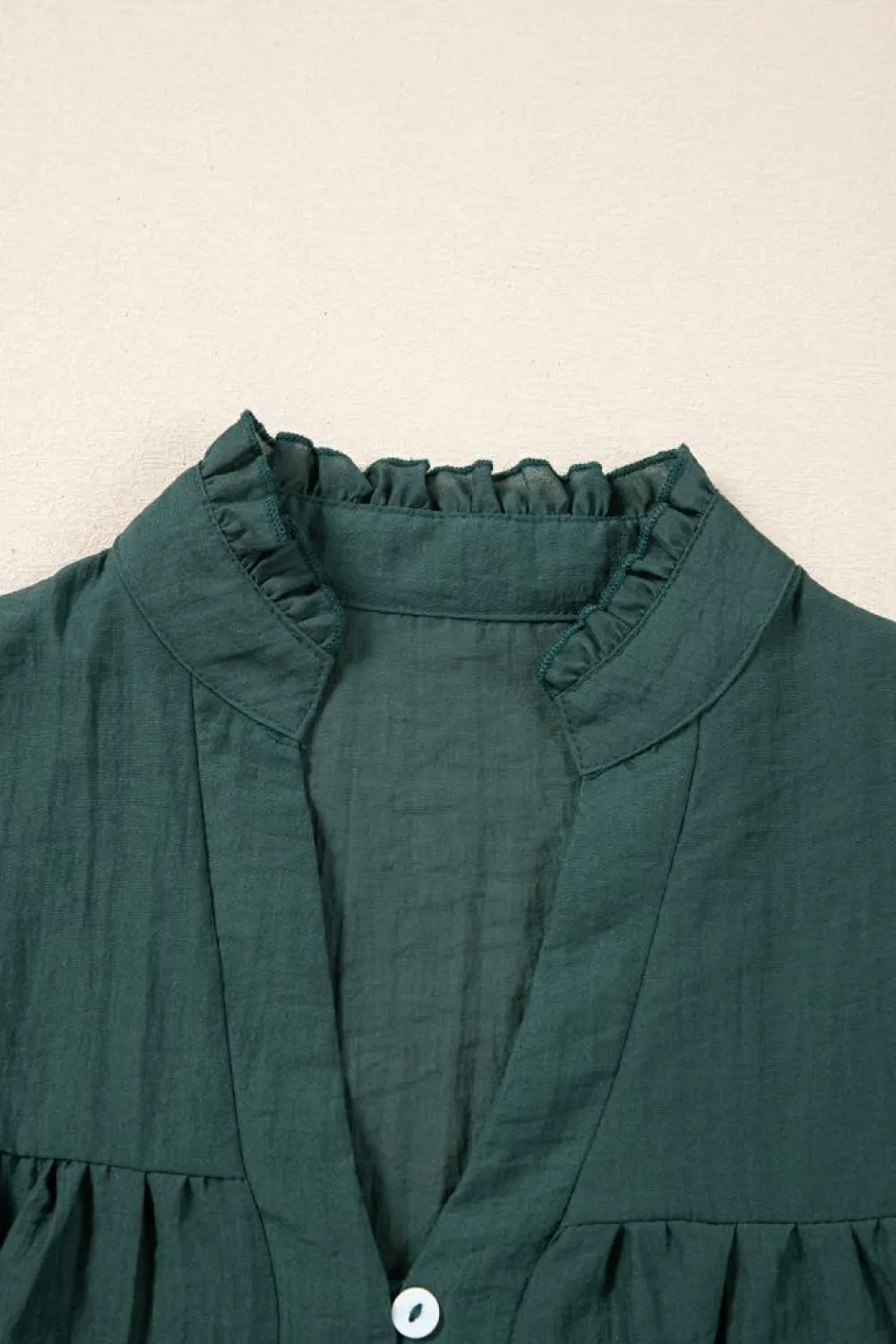 Online Dear-Lover Frilled V Neck Ruffled Cap Sleeve Blouse Skobeloff