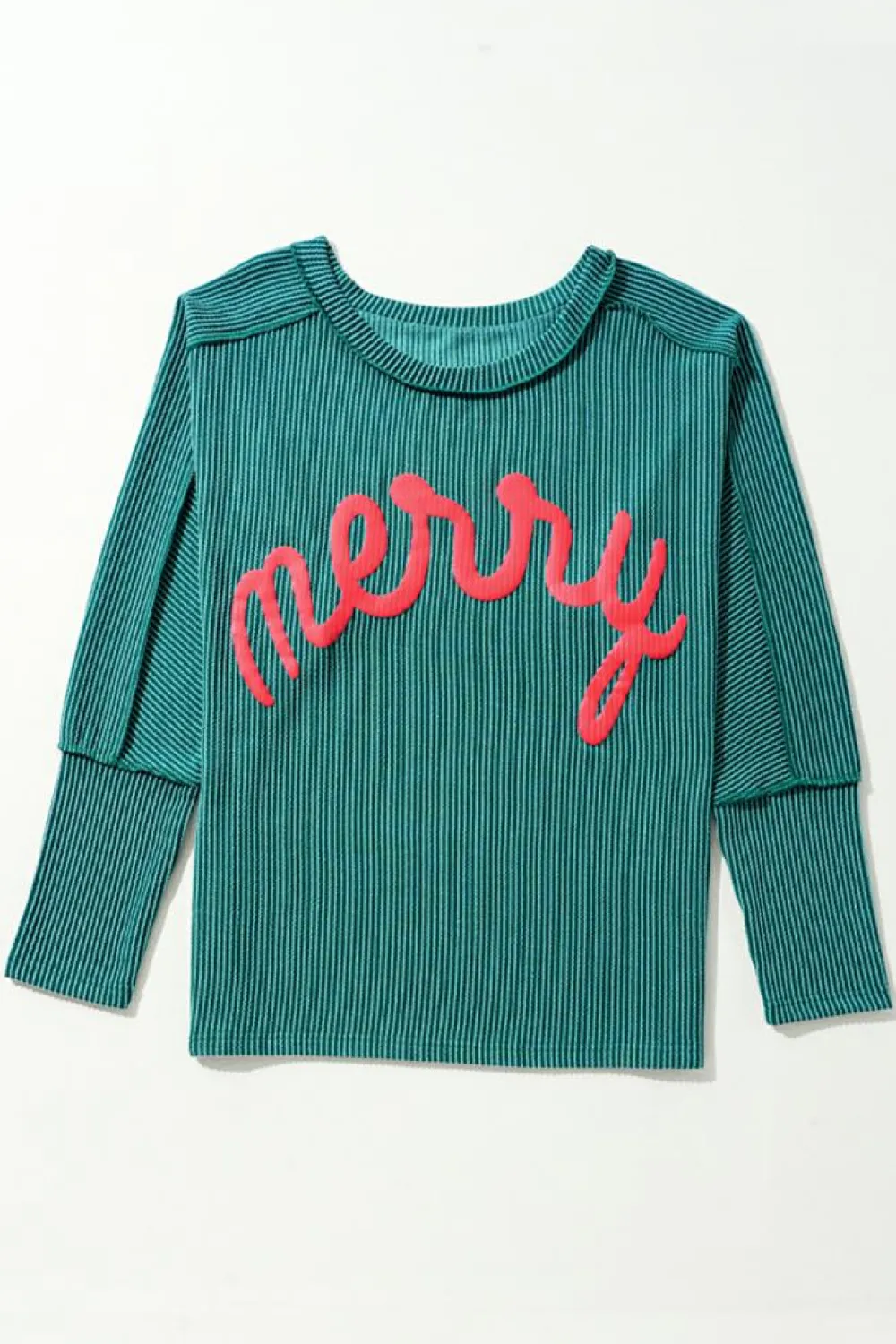 Best Dear-Lover Merry Graphic Corded Batwing Sleeve Knit Top Skobeloff