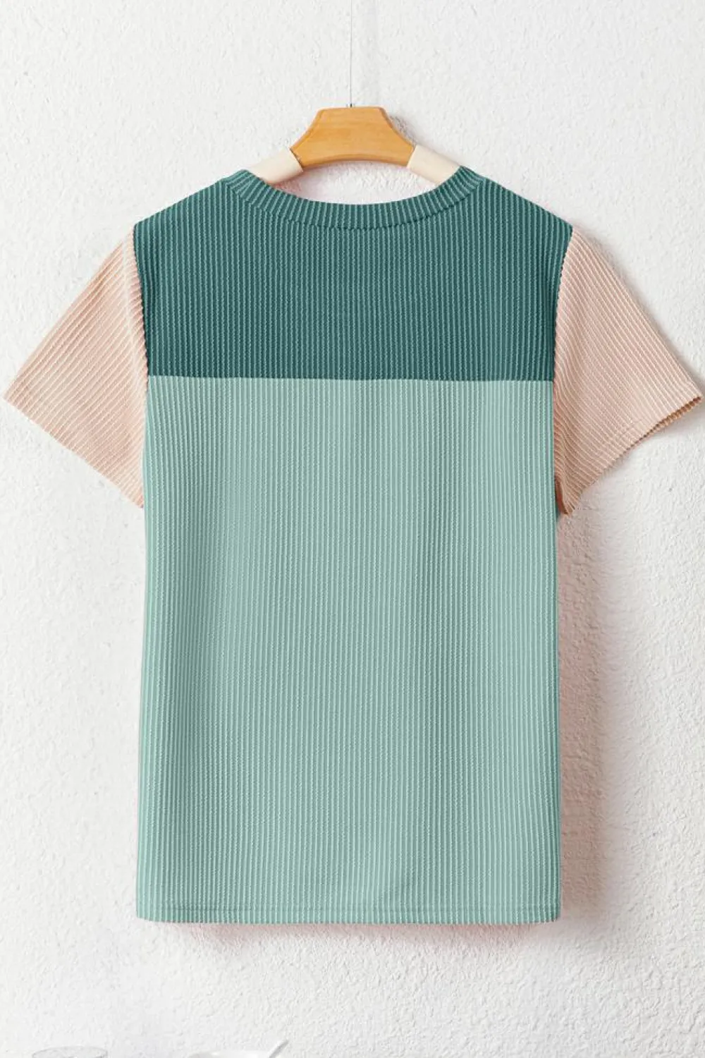 New Dear-Lover Rib Textured Colorblock T Shirt Skobeloff