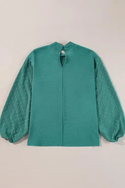 Sale Dear-Lover Swiss Dot Balloon Sleeve Loose Blouse Skobeloff