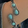 Clearance Dear-Lover Western Turquoise Stone Bracelet Skobeloff