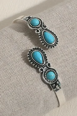 Clearance Dear-Lover Western Turquoise Stone Bracelet Skobeloff