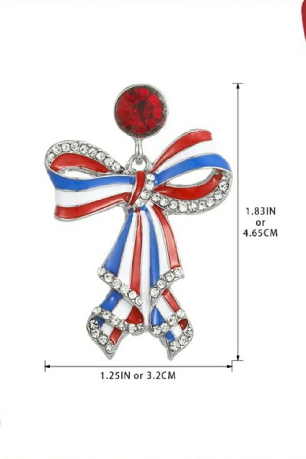 Hot Dear-Lover American Flag Bow Knot Stud Dangle Earrings Sky Blue