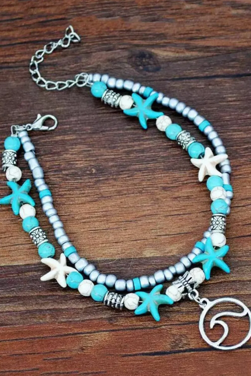Best Dear-Lover Beach Double Anklet Sky Blue