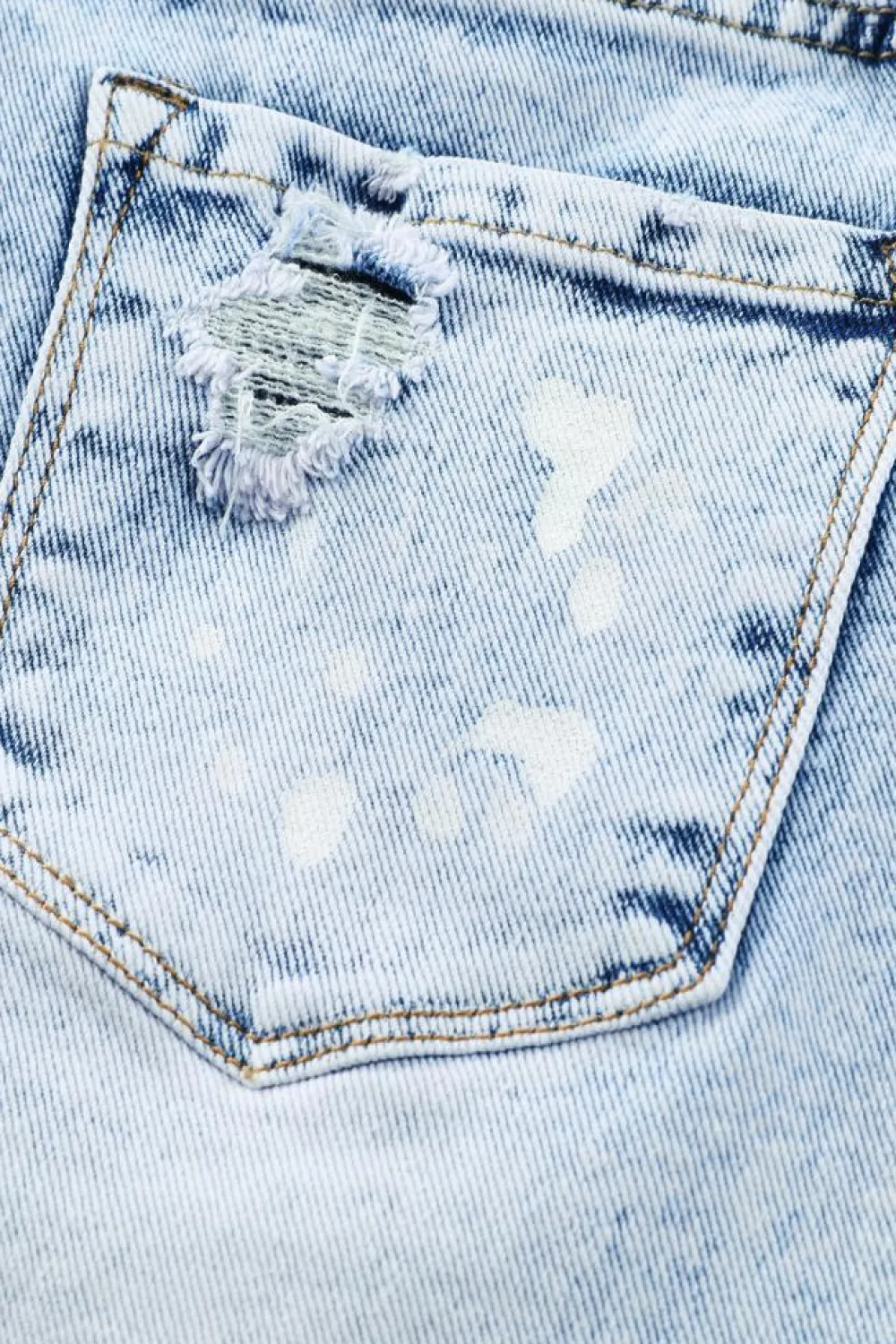 Best Dear-Lover Distressed Bleached Denim Shorts Sky Blue