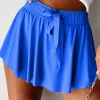Outlet Dear-Lover Drawstring High Waist Lined Tennis Skorts Sky Blue