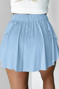 Outlet Dear-Lover Drawstring High Waist Lined Tennis Skorts Sky Blue