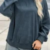Outlet Dear-Lover Drop Shoulder Crew Neck Pullover Sweatshirt Sky Blue