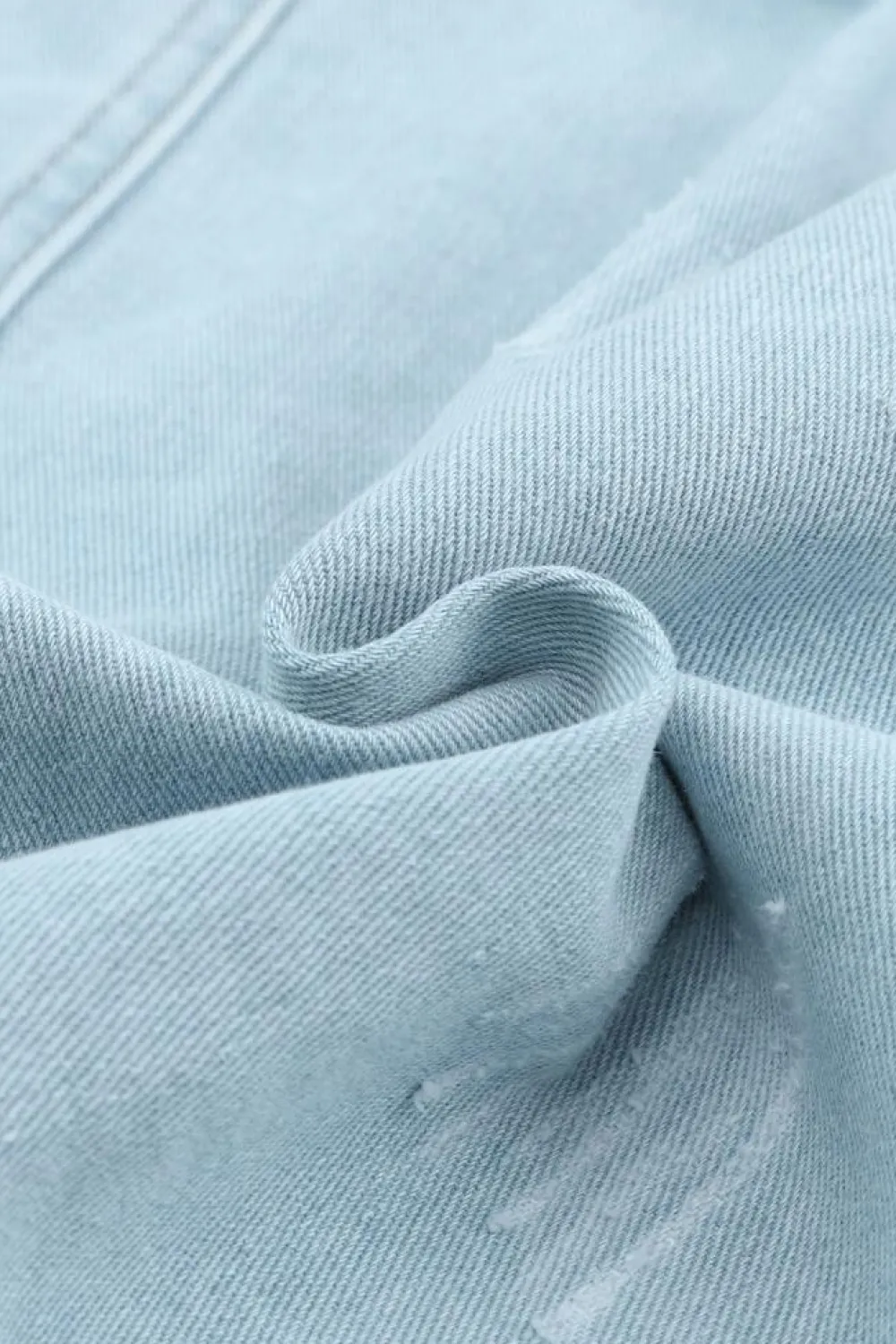 Outlet Dear-Lover Flap Pocket Buttoned Raw Hem Denim Jacket Sky Blue