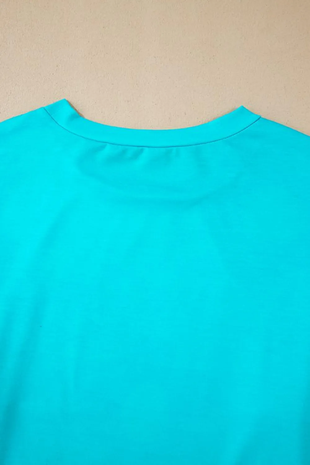 Outlet Dear-Lover Floral Color Block Long Sleeve Loose Top Sky Blue
