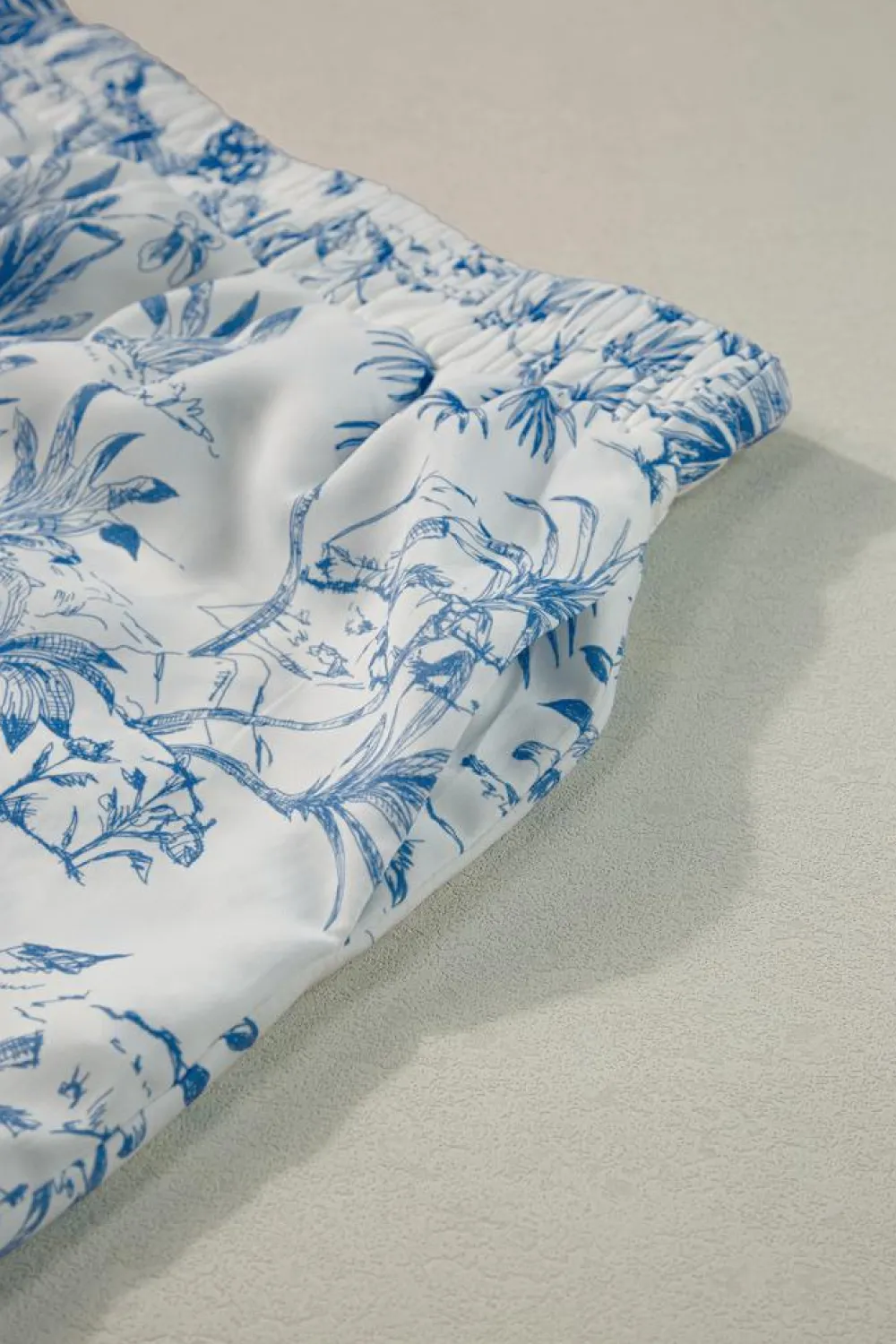 Best Dear-Lover Floral Short Sleeve Shirt and Shorts Set Sky Blue