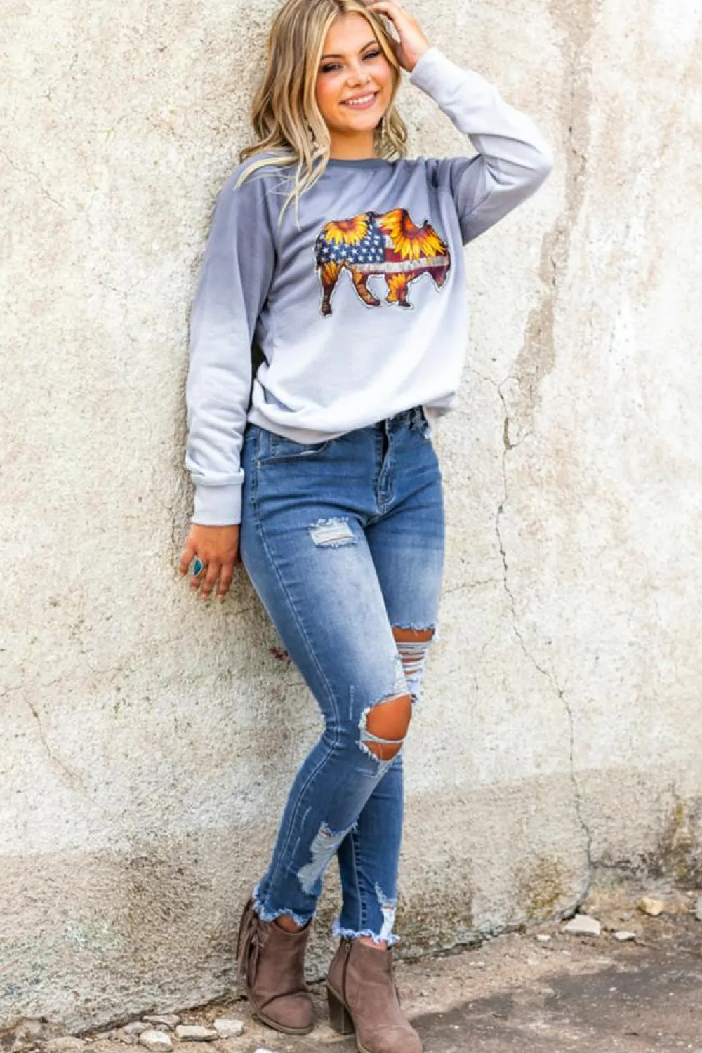 Hot Dear-Lover High Waist Distressed Skinny Jeans Sky Blue
