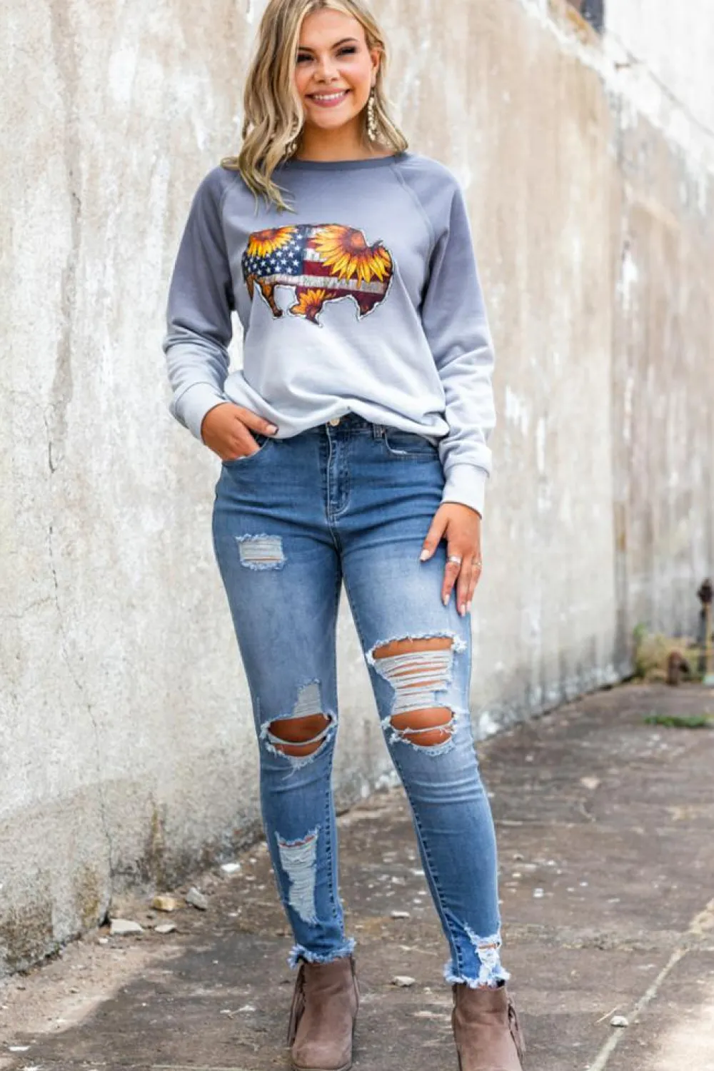 Hot Dear-Lover High Waist Distressed Skinny Jeans Sky Blue