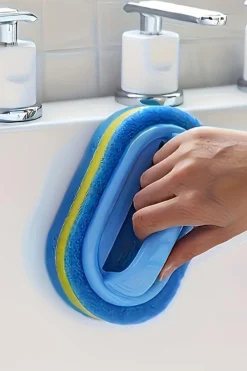 Outlet Dear-Lover Multifunctional Sponge Clean Brush with Handle Sky Blue