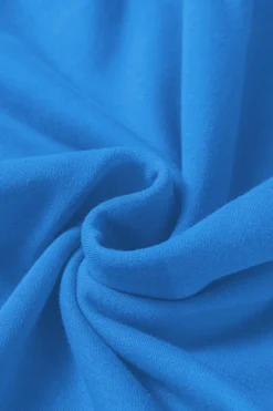 Outlet Dear-Lover Solid Color Drop Shoulder Long Sleeve Basic Sweatshirt Sky Blue
