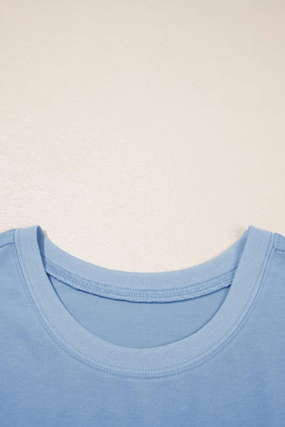 Clearance Dear-Lover Solid Color Pocketed Raw Edge Babydoll Dress Sky Blue