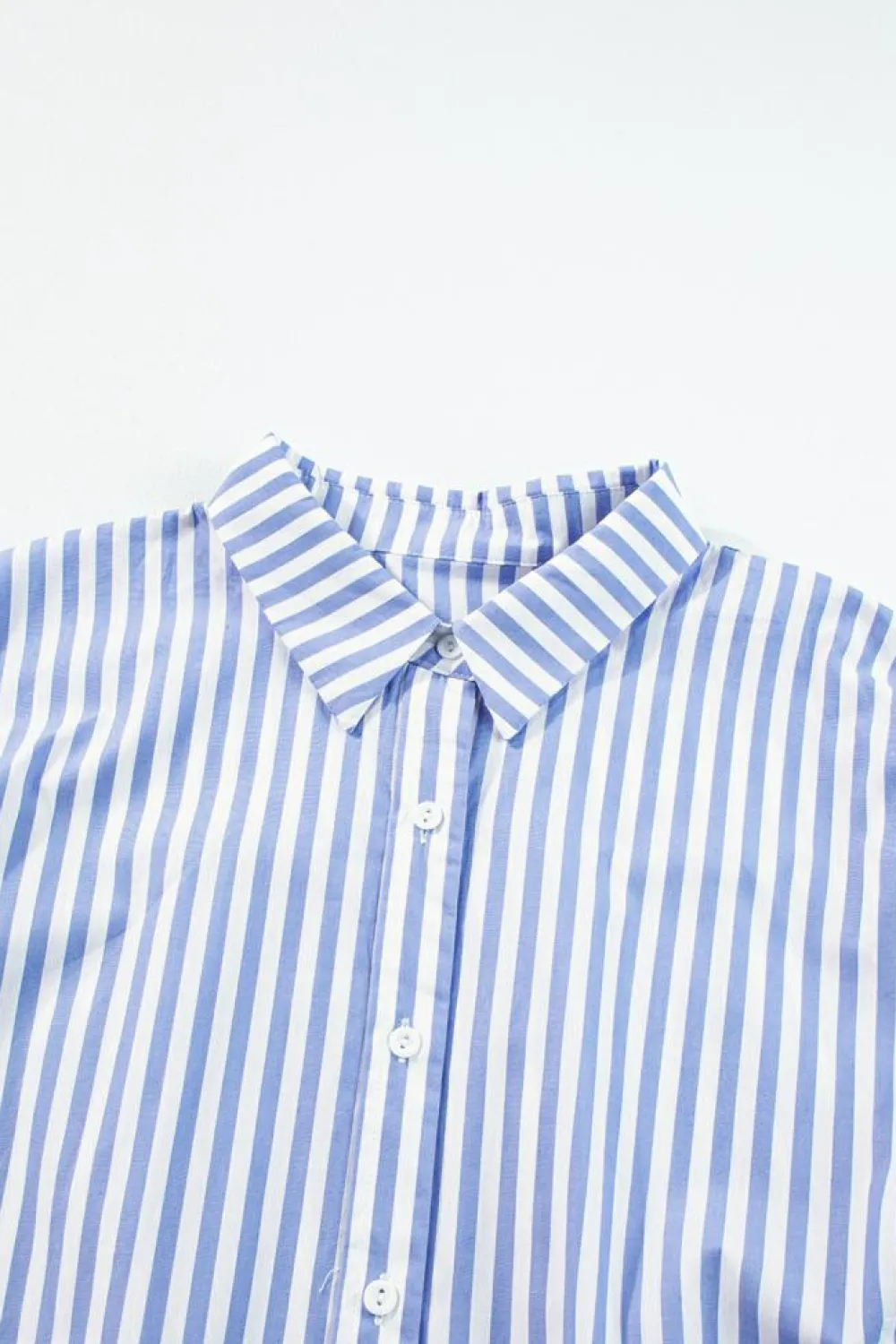 Best Dear-Lover Dolman Sleeve Oversize Shirt Sky Blue Stripe