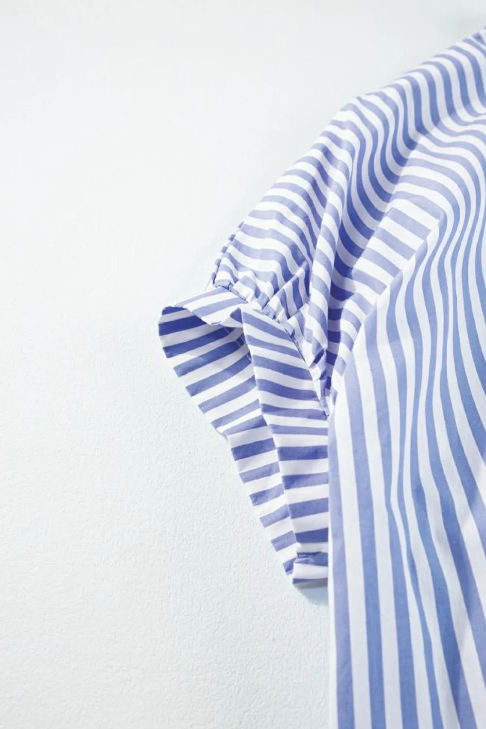 Best Dear-Lover Dolman Sleeve Oversize Shirt Sky Blue Stripe