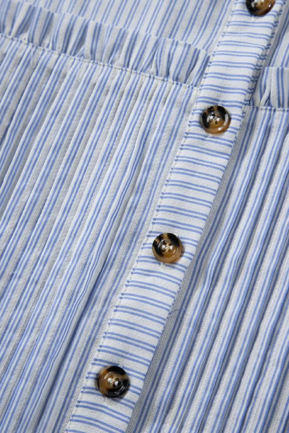 Hot Dear-Lover Striped Buttoned up Long Sleeve Shirt Sky Blue Stripe