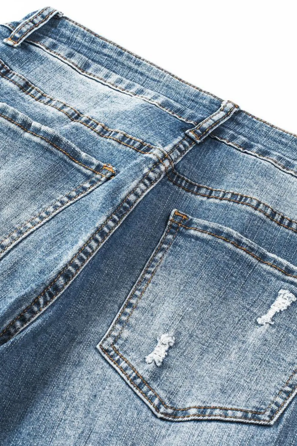 Fashion Dear-Lover Valentines Day Heart Patchwork Jeans Sky Blue