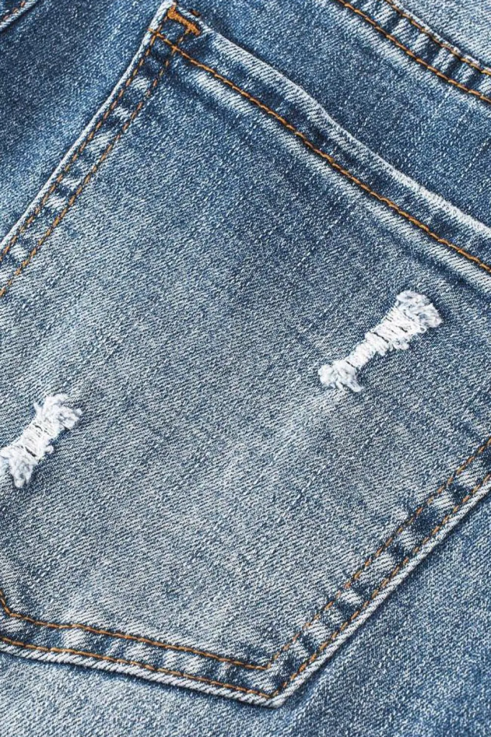 Fashion Dear-Lover Valentines Day Heart Patchwork Jeans Sky Blue