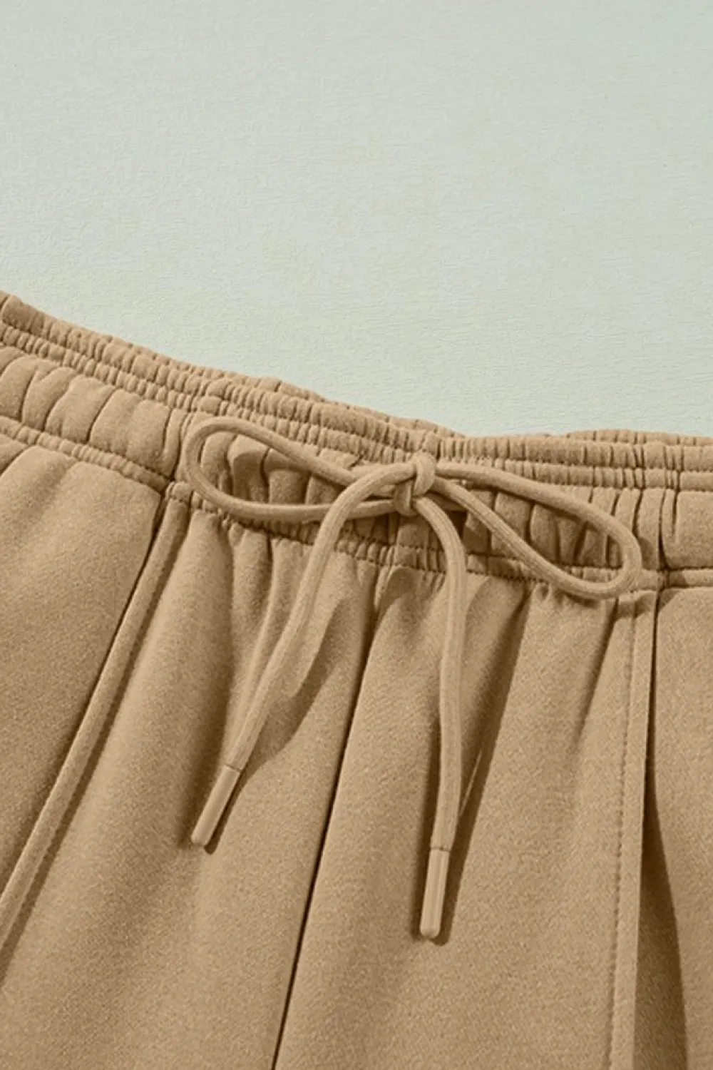 Online Dear-Lover Exposed Seam Drawstring High Waist Wide Leg Pants Smoke Gray