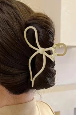 Clearance Dear-Lover Long Tail Bowknot Hair Claw Smoke Gray