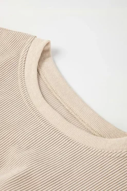 Sale Dear-Lover Ribbed Corduroy Oversized Sweatshirt Smoke Gray