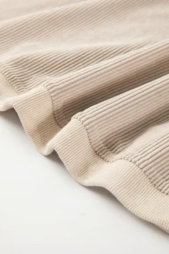 Sale Dear-Lover Ribbed Corduroy Oversized Sweatshirt Smoke Gray