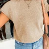 Online Dear-Lover Ribbed Raglan Short Sleeve Sweater Smoke Gray