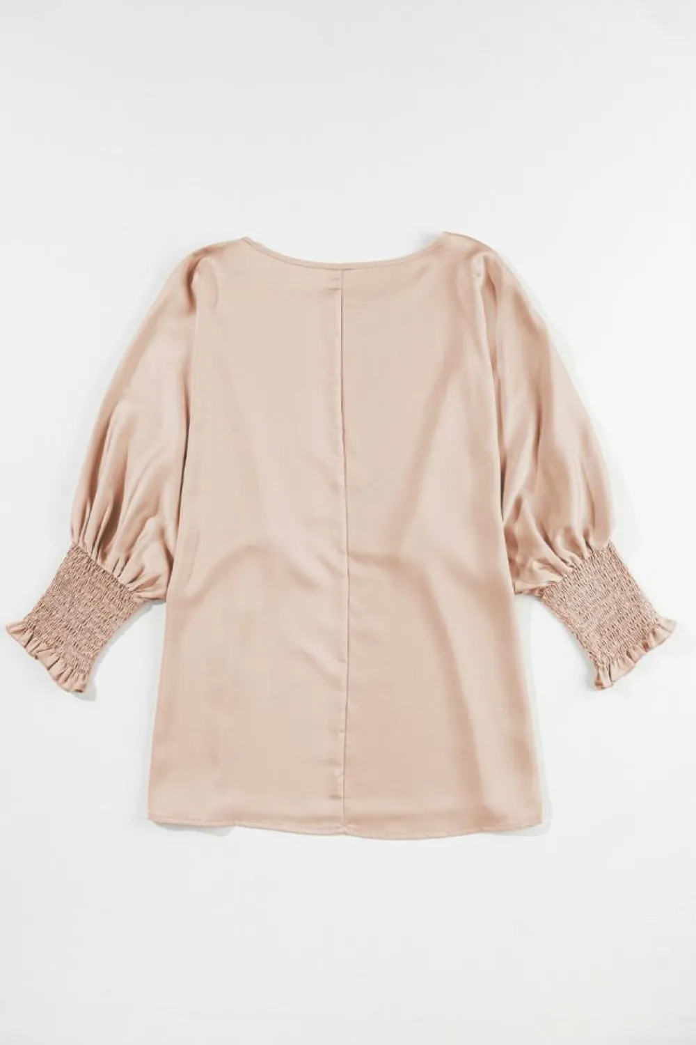 Hot Dear-Lover Shirred Dolman Sleeve Satin Blouse Smoke Gray