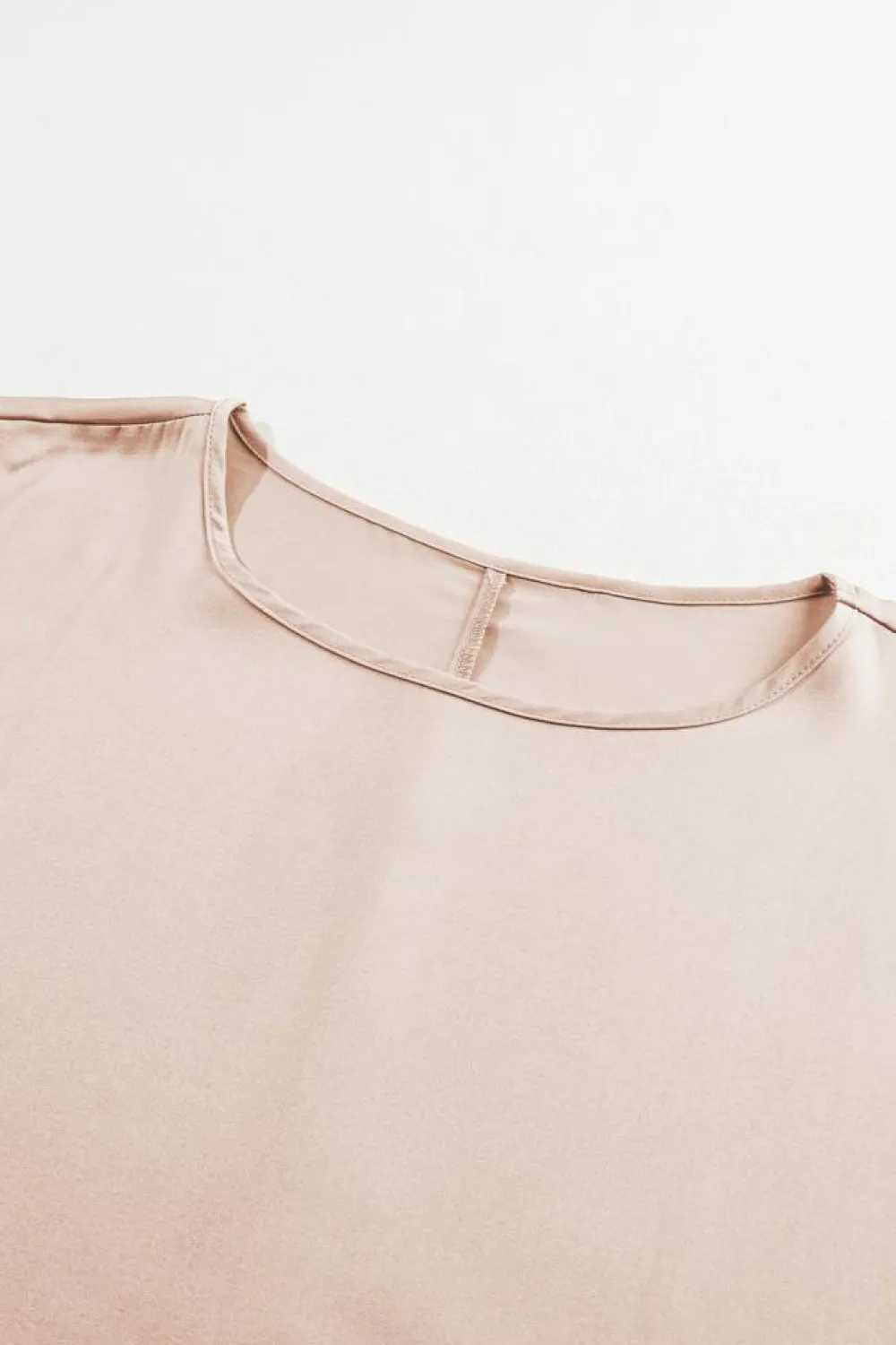 Hot Dear-Lover Shirred Dolman Sleeve Satin Blouse Smoke Gray
