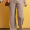 Discount Dear-Lover Textured Loose Fit Drawstring High Waist Pants Smoke Gray