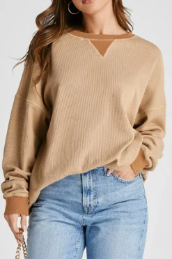 Discount Dear-Lover Thermal Pullover Loose Sweatshirt Smoke Gray