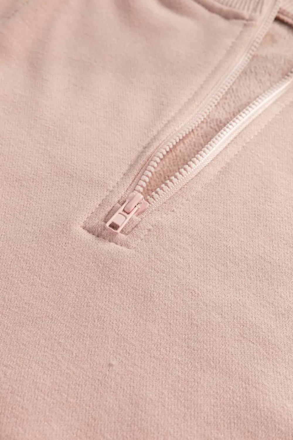 New Dear-Lover Zipped Neck Pullover Drop Shoulder Sweatshirt Smoke Gray