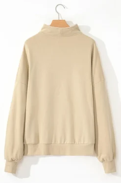 New Dear-Lover Zip-up Stand Neck Kangaroo Pocket Sweatshirt Smoke Gray