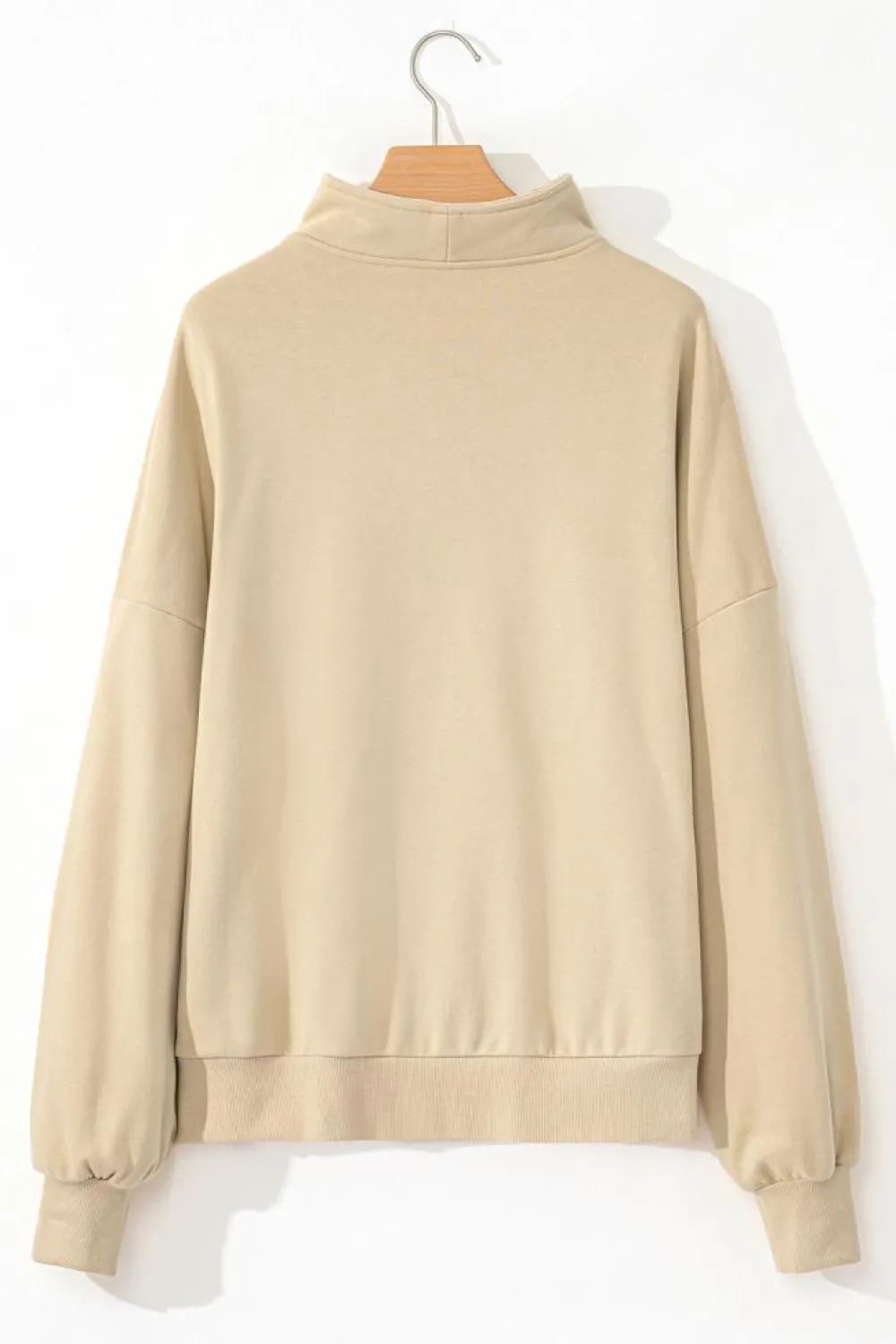 New Dear-Lover Zip-up Stand Neck Kangaroo Pocket Sweatshirt Smoke Gray