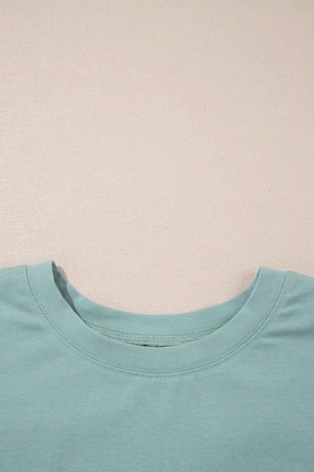 Hot Dear-Lover Frayed Denim Star Patched Oversize T Shirt Smoke Green