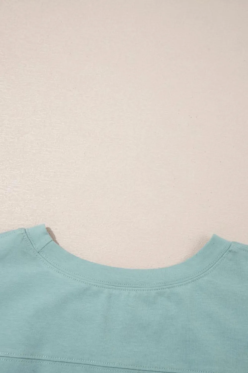 Hot Dear-Lover Frayed Denim Star Patched Oversize T Shirt Smoke Green