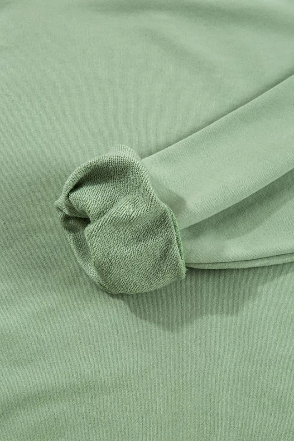 Fashion Dear-Lover Plain Drop Shoulder Crewneck Pullover Sweatshirt Smoke Green