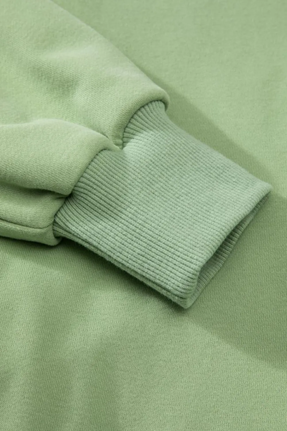 Best Dear-Lover Solid O Neck High Low Hem Pullover Sweatshirt Smoke Green