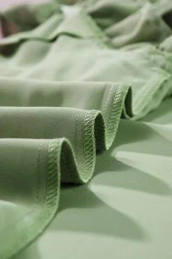 Clearance Dear-Lover Solid Ruffle Trim Sleeveless Top Smoke Green