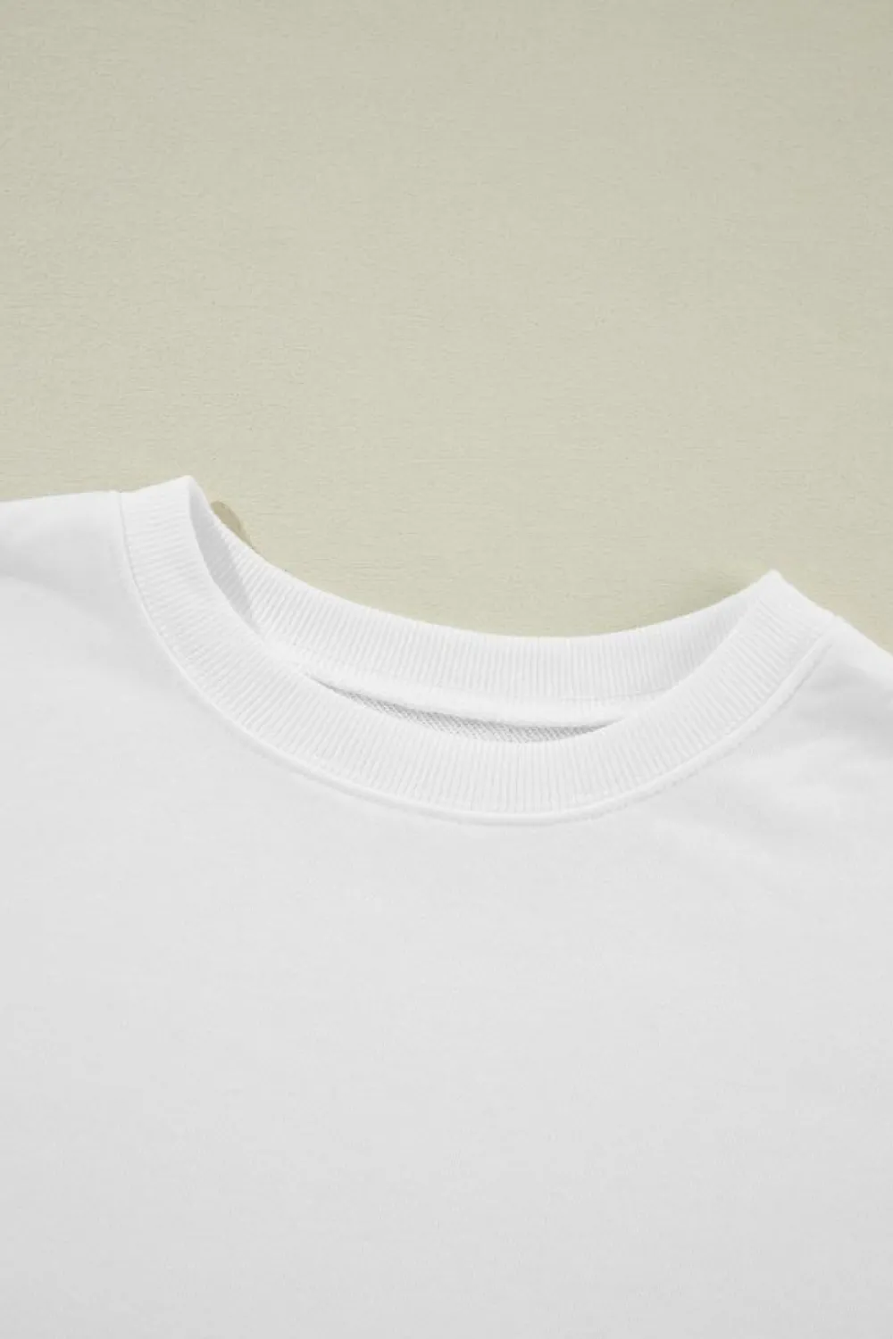 Online Dear-Lover Solid Classic Crewneck Pullover Sweatshirt Beige