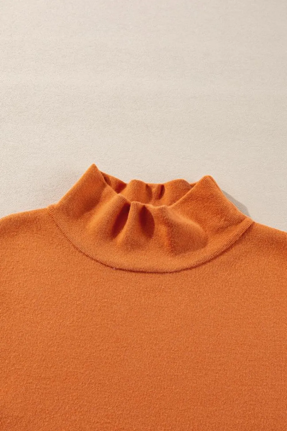 Sale Dear-Lover Color Contrast Edge Mock Neck Slim Fit Sweater Straw Yellow