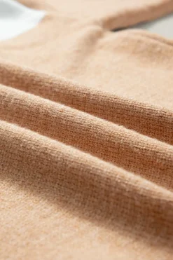 Fashion Dear-Lover Colorblock Ribbed Trim Round Neck Sweater Straw Yellow