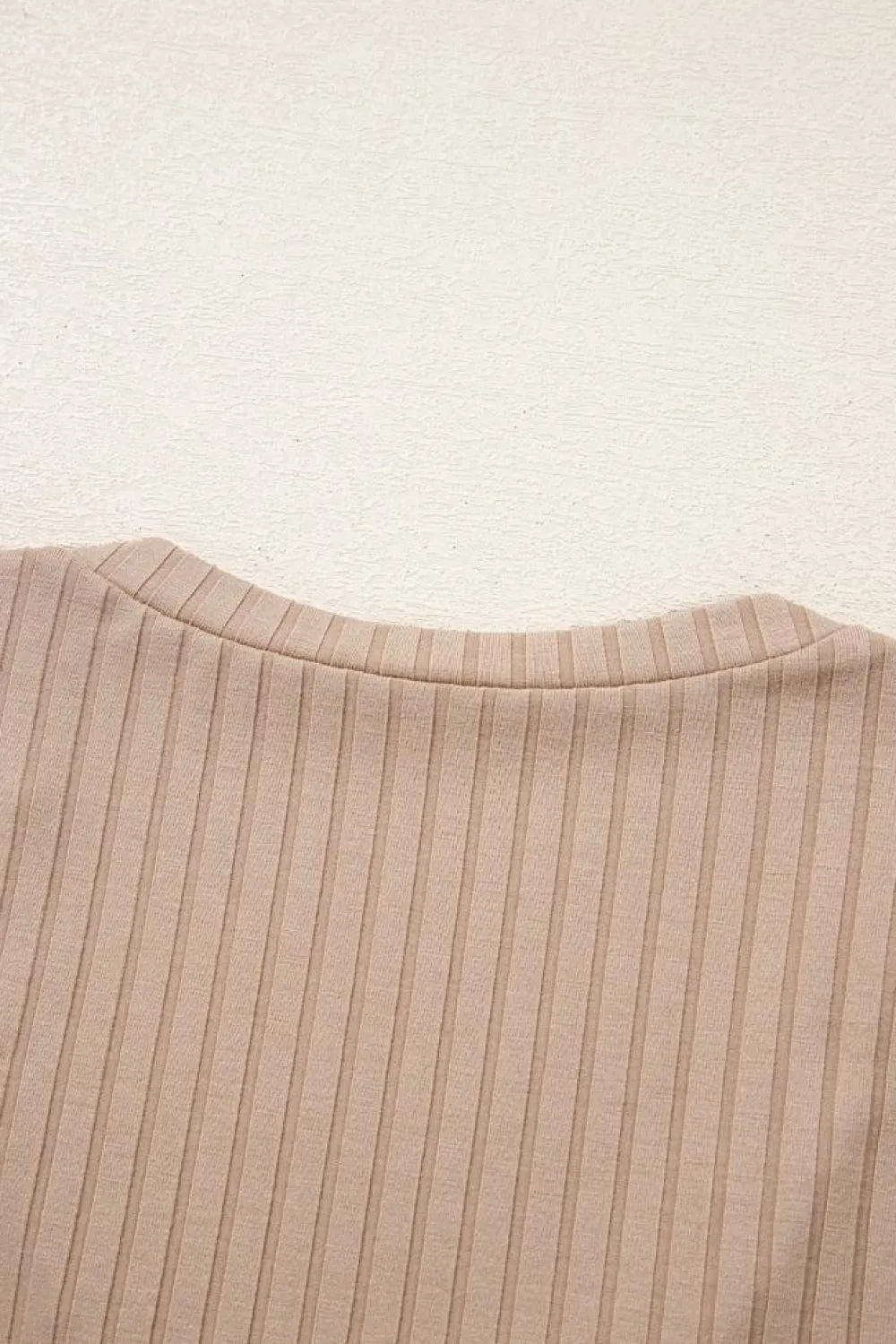 Discount Dear-Lover Ribbed Knit V Neck Long Sleeve Slim Fit Top Straw Yellow