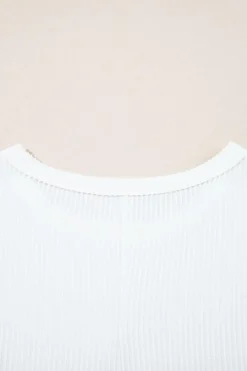 Clearance Dear-Lover Colorblock Corded Drop Shoulder Short Sleeve Top Strawberry Pink