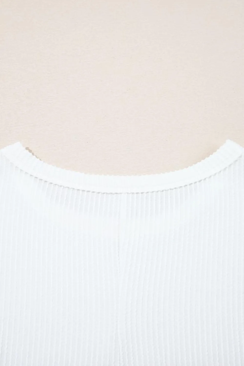 Clearance Dear-Lover Colorblock Corded Drop Shoulder Short Sleeve Top Strawberry Pink